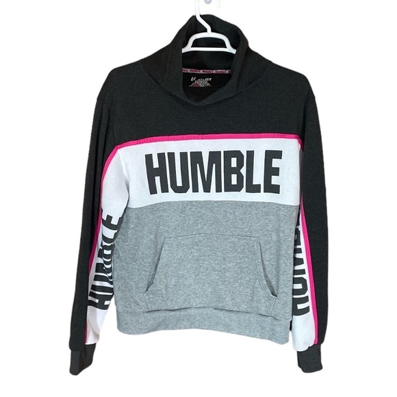 Dazl Tops - Humble High Neck Sweatshirt Womens 3x Activewear Tri Color Gym Training Casual